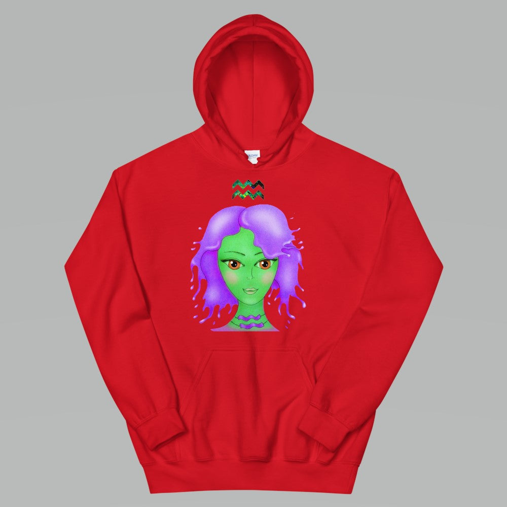 Athletic Casualwear Hoodie for Women- Aquarius Sun Sign. WickedYo.